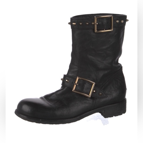 Jimmy Choo
Calf Leather Studded Accents Moto Boots - Picture 6 of 8